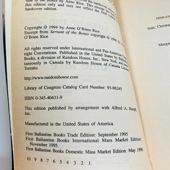 Rare Taltos Paperback by Anne Rice - Lives of Mayfair Witches Trilogy Book 3 - Picture 3 of 10